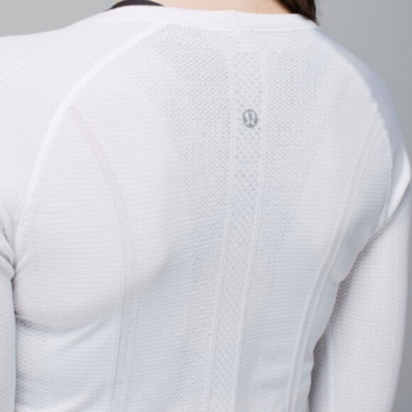 (6034)  🍋 LULULEMON RUN: Swiftly Tech Long Sleeve Crew Sz 4 WHITE *UC - Picture 6 of 11